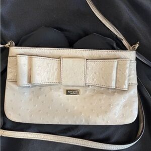 Kate Spade New York Charm City Presley Ostrich embossed Cowhide leather and Bow